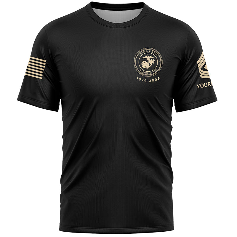 Until I Am Out Of Bullets Or Out Of Blood I Will Fight Custom Black American Military Rank Veteran Name T-Shirt
