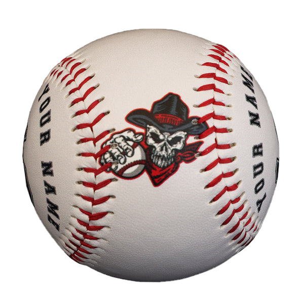 Custom White Leather Black Authentic Baseballs