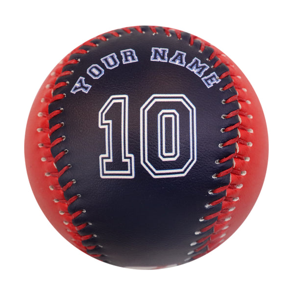 Custom Royal Red Split Half Leather Baseballs