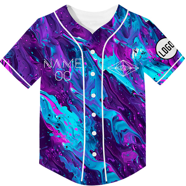 Custom Tie-dye Astronaut Rave Baseball Jersey For EDM EDC Festivals