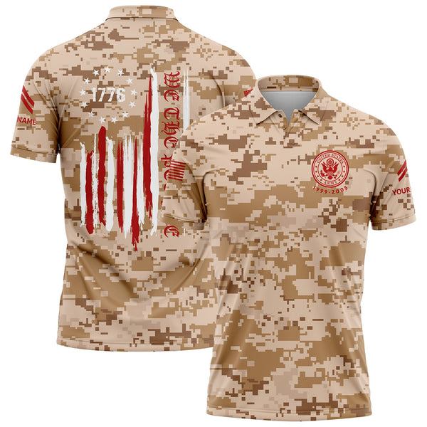 Custom Camo 1776 We The People Freedom American Flag U.S. Army Military Corporal Rank Veteran Name Golf Polo Shirt | Father's Day Gifts