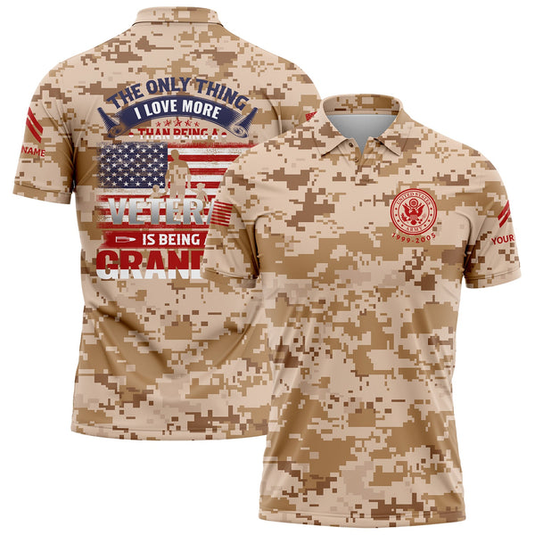 Custom Camo The Only Thing I Love More Flag U.S. Army Military Corporal Rank Name Veterans Day Golf Polo Shirt | Father's Day Gifts