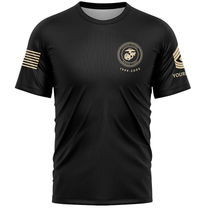 Until I Am Out Of Bullets Or Out Of Blood I Will Fight Custom Black American Military Rank Veteran Name T-Shirt