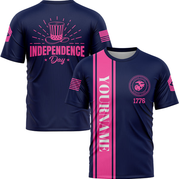 Custom Navy Magic Hat Military Rank Name Independence Day T-Shirt