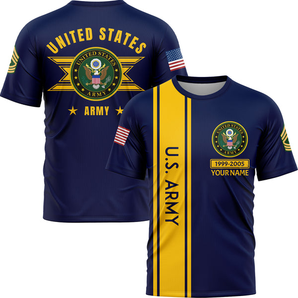 Custom Navy U.S Army Military Rank Name T-Shirt