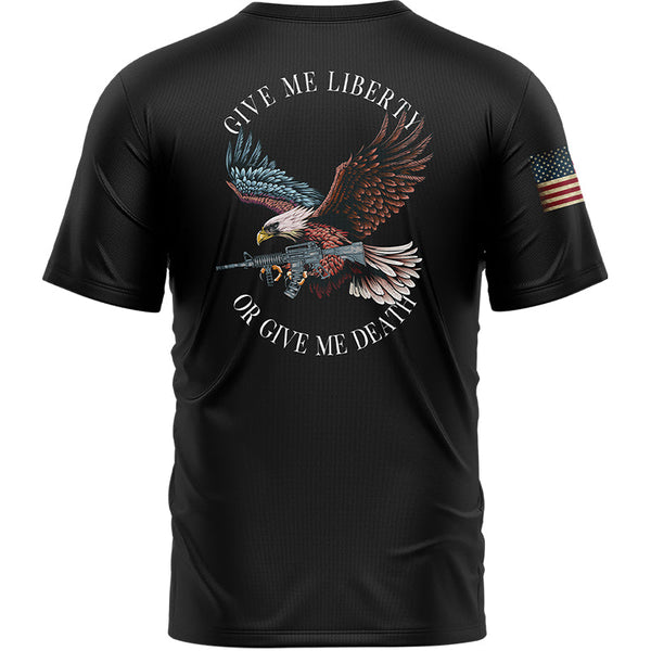 Give Me Liberty Or Give Me Death Custom Black American Patriot Name T-Shirt