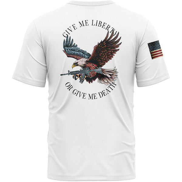 Give Me Liberty Or Give Me Death Custom White American Patriot Name T-Shirt