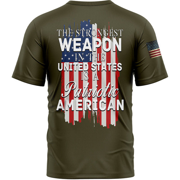 The Strongest Weapon In The United States Is A Patriotic American Custom Olive American Patriot Name T-Shirt