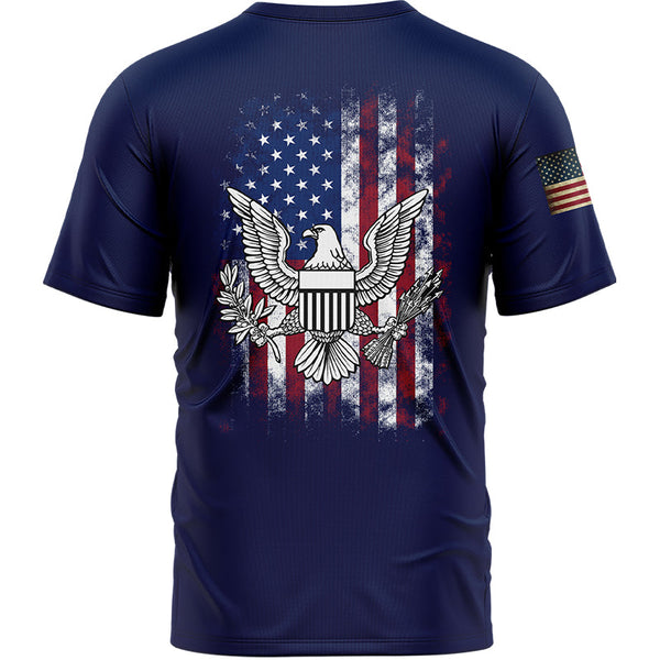 Custom Navy American Patriot Name T-Shirt