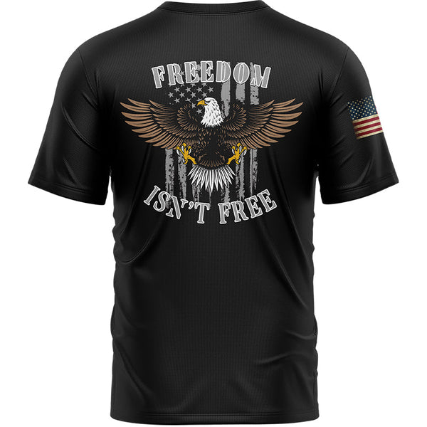 Freedom Isn't Free Custom Black Eagle American Patriot Name T-Shirt