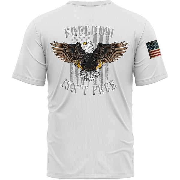 Freedom Isn't Free Custom White Eagle American Patriot Name T-Shirt