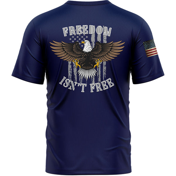 Freedom Isn't Free Custom Navy Eagle American Patriot Name T-Shirt
