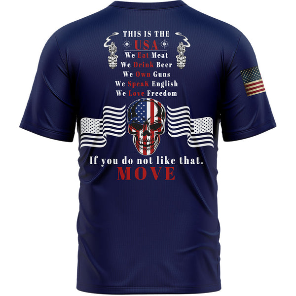 This Is The USA Custom Navy Skull American Patriot Name T-Shirt