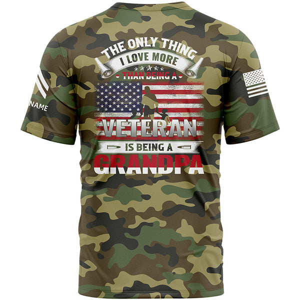 Custom Camo The Only Thing I Love More 1776 Flag U.S Army Military Rank Corporal Name Veterans Day T-Shirt | Father's Day Gifts