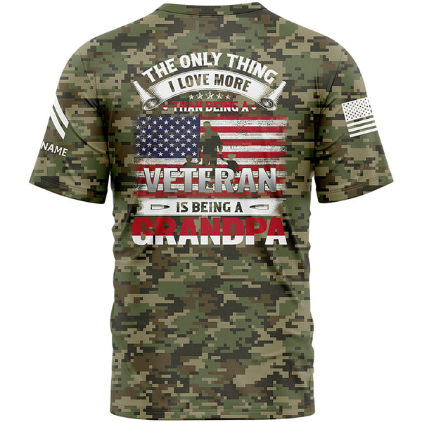 Custom Camo The Only Thing I Love More 1776 Flag U.S Army Military Rank Corporal Name Veterans Day T-Shirt | Father's Day Gifts