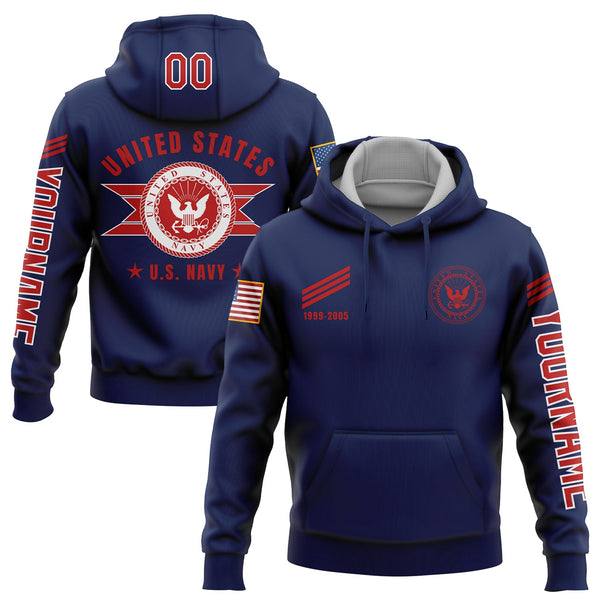 Custom Navy U.S Navy Military Rank Veteran Name Number Hoodie