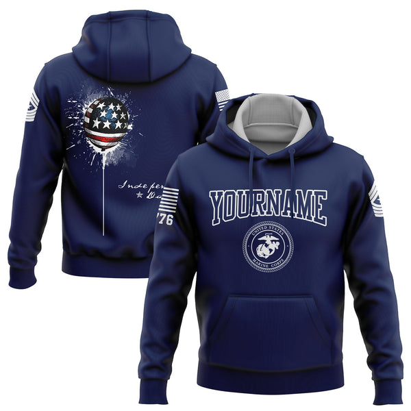 Custom Navy Military Rank Name Independence Day Hoodie | Father's Day Gifts