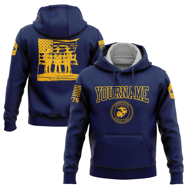 Custom Navy American History Flag Military Rank Name Independence Day Hoodie | Father's Day Gifts