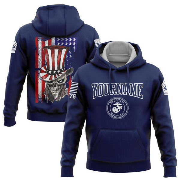 Custom Navy Magician Skull Military Rank Name Independence Day Hoodie | Father's Day Gifts