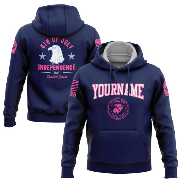 Custom Navy Eagle 4th Of July Military Rank Name Independence Day Hoodie | Father's Day Gifts