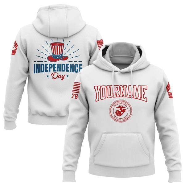 Custom White Magic Hat Military Rank Name Independence Day Hoodie | Father's Day Gifts