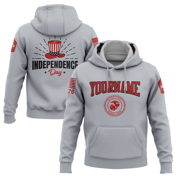 Custom Grey Magic Hat Military Rank Name Independence Day Hoodie | Father's Day Gifts