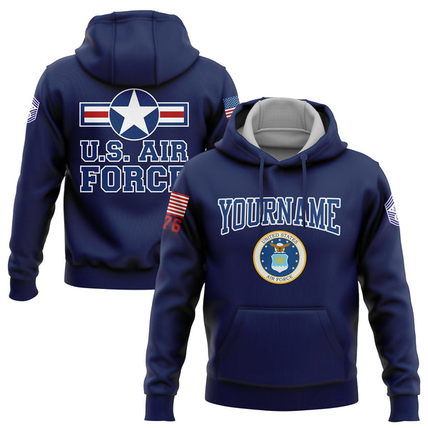 Custom Navy 1776 U.S Air Force Military Rank Name Hoodie