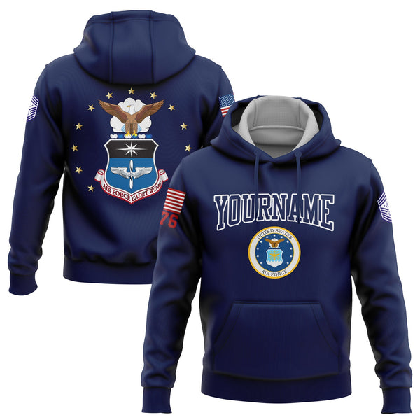 Custom Navy 1776 U.S Air Force Military Rank Name Hoodie
