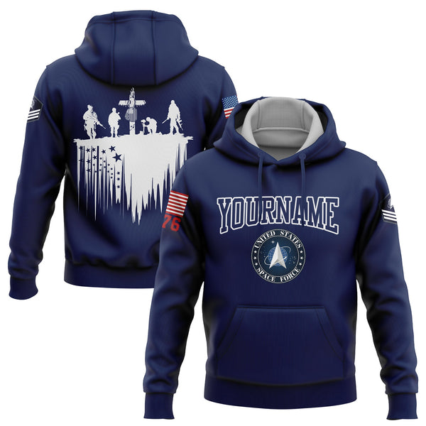 Custom Navy Tombstone Dog tag 1776 American Flag U.S Space Force Military Rank Name Memorial Day Hoodie