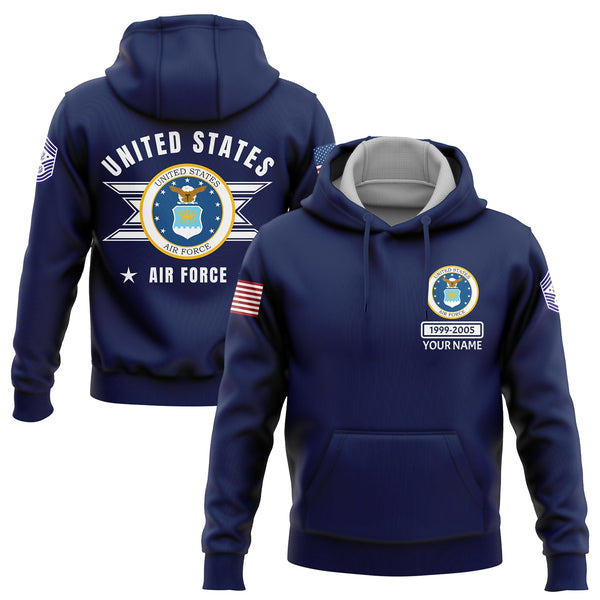 Custom Navy U.S Air Force Military Rank Name Hoodie