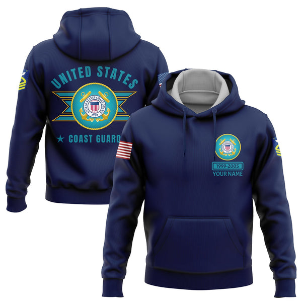 Custom Navy U.S Coast Guard Military Rank Name Hoodie