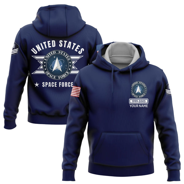 Custom Navy U.S Space Force Military Rank Name Hoodie