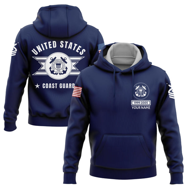Custom Navy U.S Coast Guard Military Rank Name Hoodie