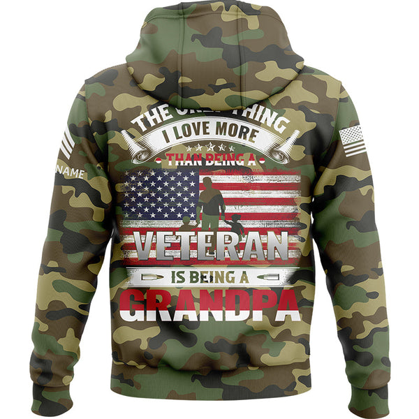Custom Camo The Only Thing I Love More Flag U.S. Army Military Sergeant Rank Name Veterans Day Hoodie | Father's Day Gifts