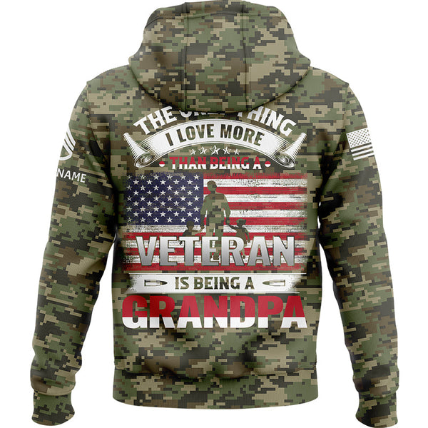 Custom Camo The Only Thing I Love More Flag U.S. Army Military Staff Sergeant Rank Name Veterans Day Hoodie | Father's Day Gifts