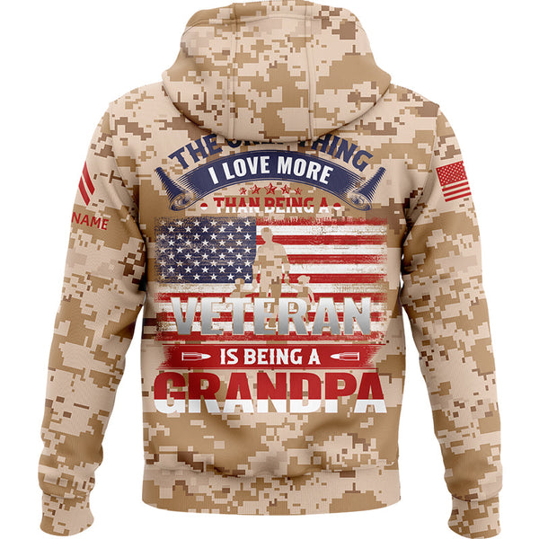Custom Camo The Only Thing I Love More Flag U.S. Army Military Corporal Rank Name Veterans Day Hoodie | Father's Day Gifts
